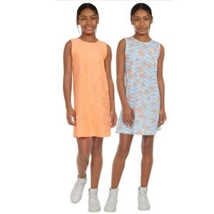 NWT 2-pack Hurley brand Girls Dresses (orange/blue) size small (7/8)